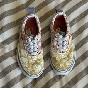 Vans Kids Floral Sneakers - Yellow and Pink